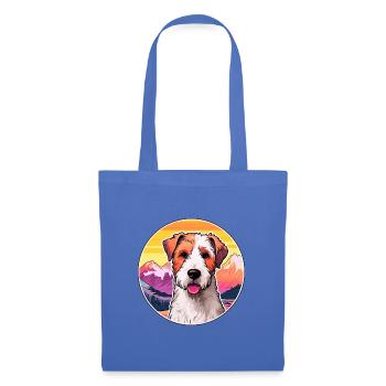 Draht Foxterrier Hunderasse Karikatur Kawaii Watercol - Stoffbeutel - Hellblau - Vorne