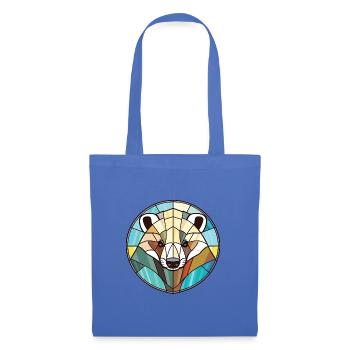 Dachs buntes Aquarell Tier Haustier Illustration - Stoffbeutel - Hellblau - Vorne