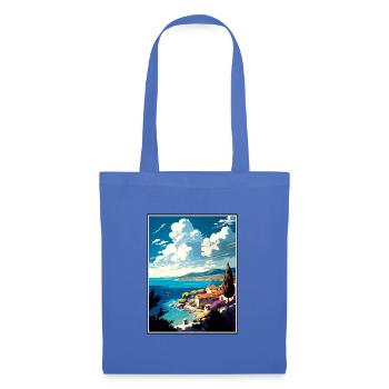 Insel Brac Kroatien Vintage Reiseposter Souvenir - Stoffbeutel - Hellblau - Vorne