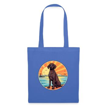 Berger de Beauce Hund Rasse Cartoon Kawaii Clipart - Stoffbeutel - Hellblau - Vorne