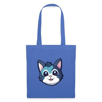 Ägäische Katze Karikatur Aquarell Illustration - Stoffbeutel - Hellblau - Vorne