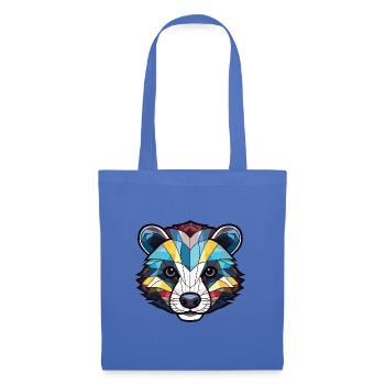 Dachs buntes Aquarell Tier Haustier Illustration - Stoffbeutel - Hellblau - Vorne