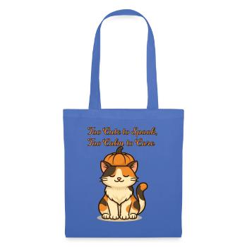 Süße Halloween Katze – Too Calm to Spook Design - Stoffbeutel - Hellblau - Vorne