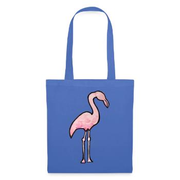Aquarell Flamingo Pink Silhouette - Stoffbeutel - Hellblau - Vorne