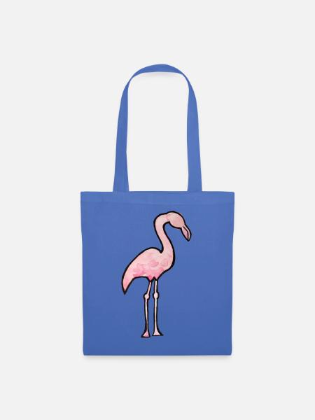 Aquarell Flamingo Pink Silhouette - Stoffbeutel - Hellblau