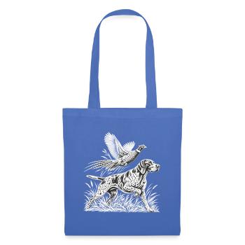 Dalmatiner mit Vogel im Engraving-Stil - Stoffbeutel - Hellblau - Vorne