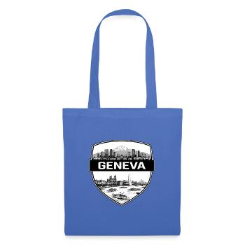 Genfer Schweiz Schild Wappen Jet d Eau Gift - Stoffbeutel - Hellblau - Vorne