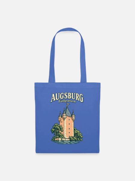 Augsburg Fünfgratturm - Stoffbeutel - Hellblau