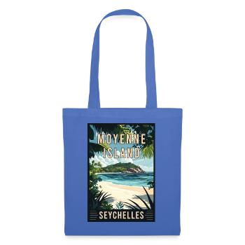 Erleben Sie die Gelassenheit der Moyenne-Insel, Seychellen, - Stoffbeutel - Hellblau - Vorne