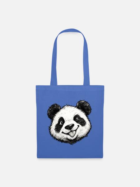 Lustiger Panda-Zunge rausgestreckt, süßer Panda-Liebhaber-Humor - Stoffbeutel - Hellblau