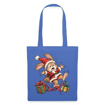 Chaotic Rabbit Winter Parcel Chase Cartoon - Stoffbeutel - Hellblau - Vorne