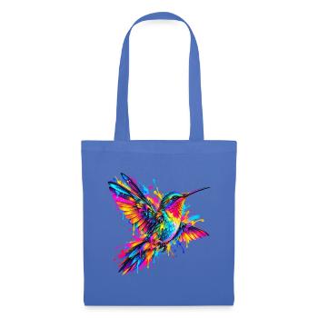 Kolibri – Buntes Neon Graffiti Vogelmotiv - Stoffbeutel - Hellblau - Vorne