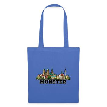 Münster Skyline Stadtmotiv - Stoffbeutel - Hellblau - Vorne