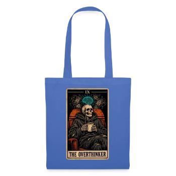 The Overthinker Tarotkarte lustiges Skelett Retro - Stoffbeutel - Hellblau - Vorne
