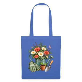 Floristin Geschenkidee Zinkgießkanne Gartenliebe - Stoffbeutel - Hellblau - Vorne