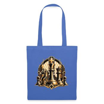Schachmotiv Art Deco - Edles Schach Design - Stoffbeutel - Hellblau - Vorne