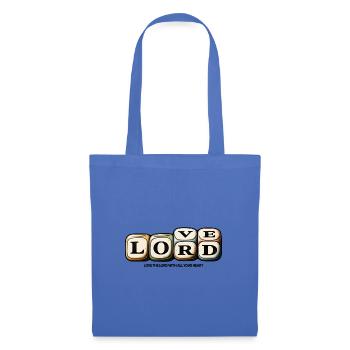 Love the Lord – Christliches Retro Glaubensmotiv - Stoffbeutel - Hellblau - Vorne