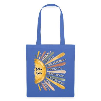 Ich bin genug – Positive Affirmationen Sonne - Stoffbeutel - Hellblau - Vorne