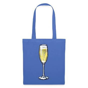 Sektglas mit Blasen Design - Stoffbeutel - Hellblau - Vorne