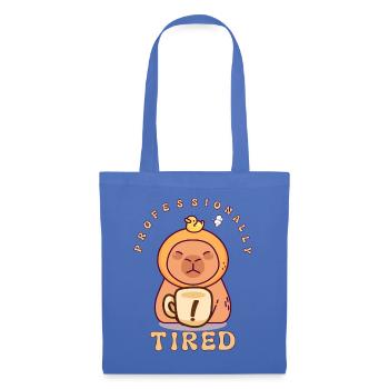 Professionell Müde Capybara Kaffee Bürohumor - Stoffbeutel - Hellblau - Vorne