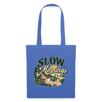 Slow Mornings Club – Vintage Coffee & Lifestyle - Stoffbeutel - Hellblau - Vorne