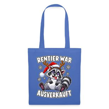Rentier war ausverkauft Waschbär - Stoffbeutel - Hellblau - Vorne