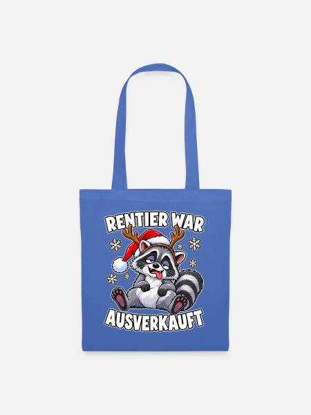 Rentier war ausverkauft Waschbär - Stoffbeutel - Hellblau