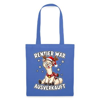 Rentier Weihnacht Ausverkauft Alpaka - Stoffbeutel - Hellblau - Vorne