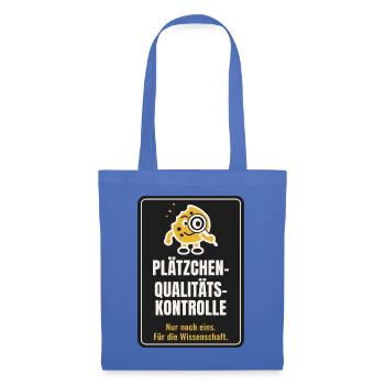 Plätzchen-Qualitätskontrolle - Stoffbeutel - Hellblau - Vorne