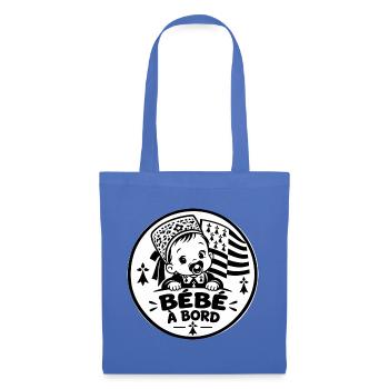 Baby an Bord der Breton Flag Brittany Geburt - Stoffbeutel - Hellblau - Vorne