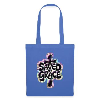 Saved by Grace – Christlicher Glaube Kreuz - Stoffbeutel - Hellblau - Vorne