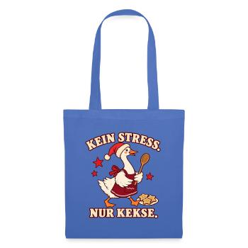 Kein Stress. Nur Kekse. – Weihnachtsgans - Stoffbeutel - Hellblau - Vorne