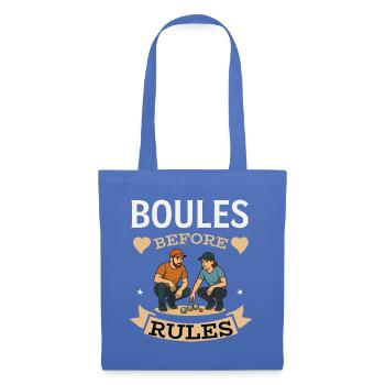Boules Before Rules – Boule Paar Geschenk - Stoffbeutel - Hellblau - Vorne