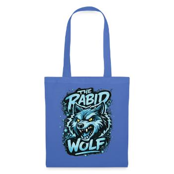 Wütender Wolf in Blau mit gelben Augen - Stoffbeutel - Hellblau - Vorne