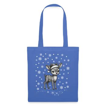 Rentier Schnee / reindeer snowflakes Weihnachten  - Stoffbeutel - Hellblau - Vorne