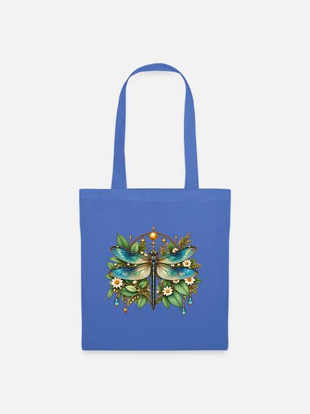 Azurblaue Libellenpracht - Stoffbeutel - Hellblau