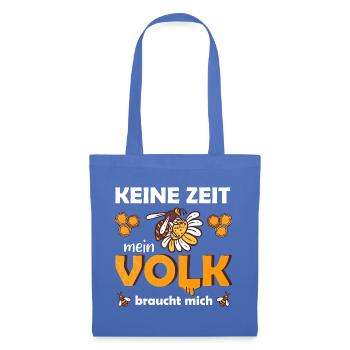 Keine Zeit mein Volk braucht mich Imker Biene - Stoffbeutel - Hellblau - Vorne