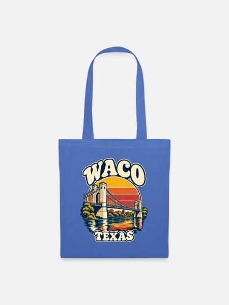 Waco Texas Sunset Bridge Retro - Stoffbeutel - Hellblau