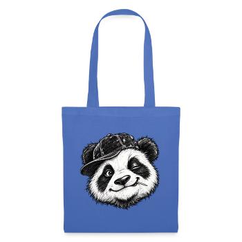 Frecher zwinkernder Panda Flachmütze Niedliche Tierkunst - Stoffbeutel - Hellblau - Vorne