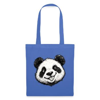 Lustiger Panda-Zunge rausgestreckt, süßer Panda-Liebhaber-Humor - Stoffbeutel - Hellblau - Vorne