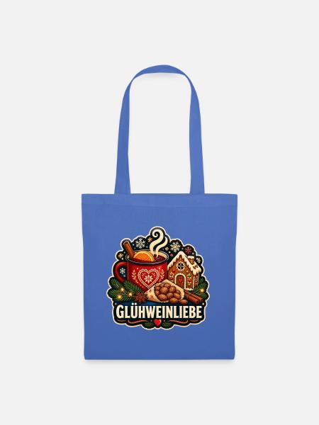 Glühwein Liebe Wintergenuss - Stoffbeutel - Hellblau