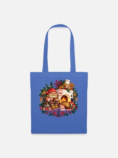 Weihnachts-Domovoi-Design des slawischen Herdgeistes - Stoffbeutel - Hellblau