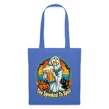 Halloween Geist Too Spooked To Spill Retro-Sonne - Stoffbeutel - Hellblau - Vorne