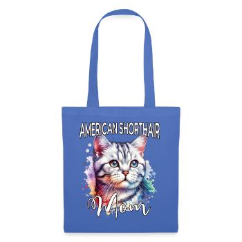 American Shorthair Mom Katze - Stoffbeutel - Hellblau - Vorne