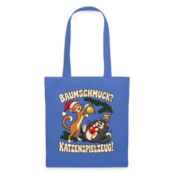 Katzenliebhaber Geschenkidee Weihnachten Katze - Stoffbeutel - Hellblau - Vorne