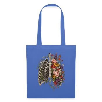 Blumenherz im Skelettlook - Stoffbeutel - Hellblau - Vorne