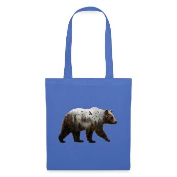 Bär mit Nebelwald - Stoffbeutel - Hellblau - Vorne