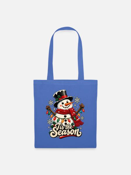 Tis the Season Schneemann-Lichter - Stoffbeutel - Hellblau