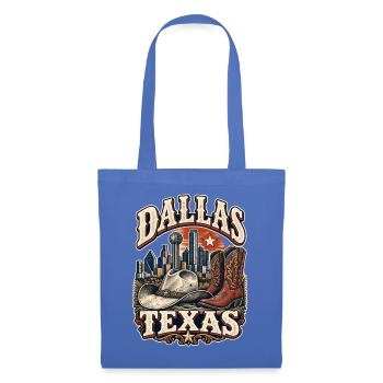 Dallas Texas Cowboy Skyline - Stoffbeutel - Hellblau - Vorne