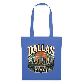 Dallas Skyline Retro Sunset - Stoffbeutel - Hellblau - Vorne